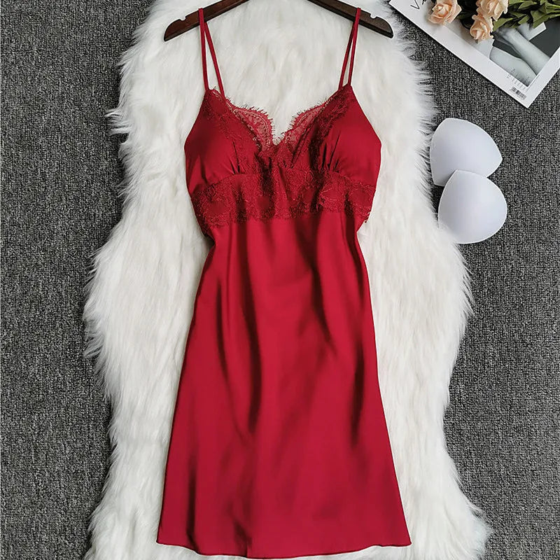 White Sleep Set Pajamas Lady Lace Satin Pyjamas Kimono | SAMAG