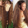 Highlight 13x4HD Lace Deep Wave Frontal WigHumanHairGlueless Reusable 5x5 Deep Curly Lace Front Remy Hair Deep Water Wig HD Lace