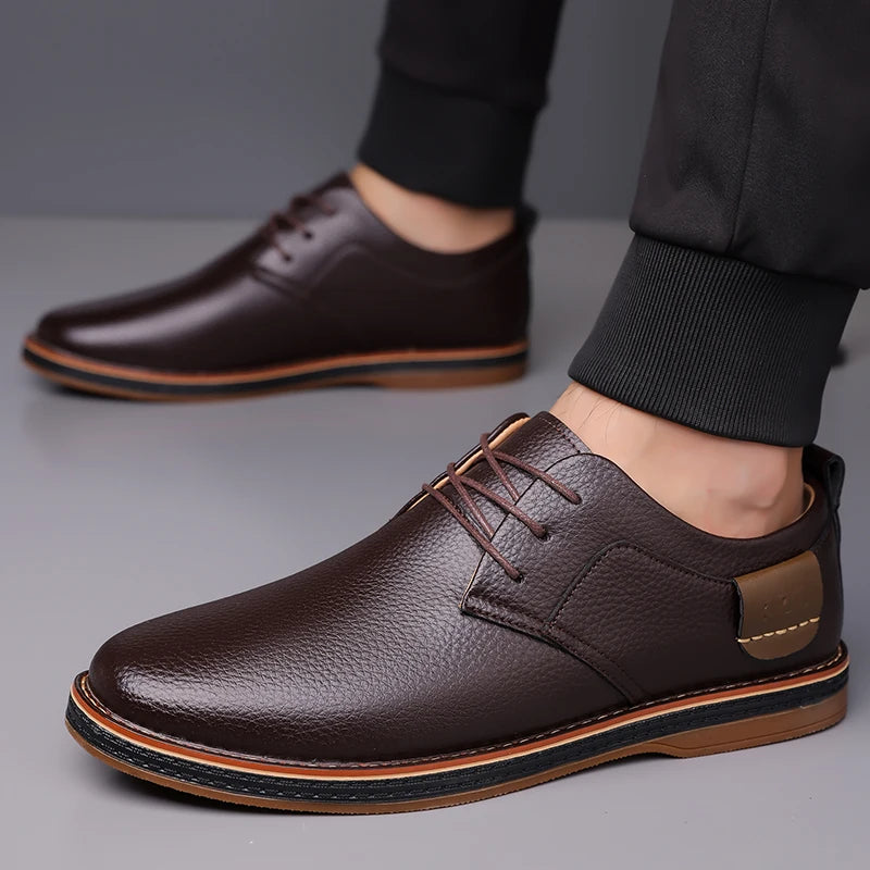 DIMANYU Men Casual Derby Shoes Lace‑Up Business Casual Men's Oxford Shoes Comfort Male Daily Walking Dress Footwear