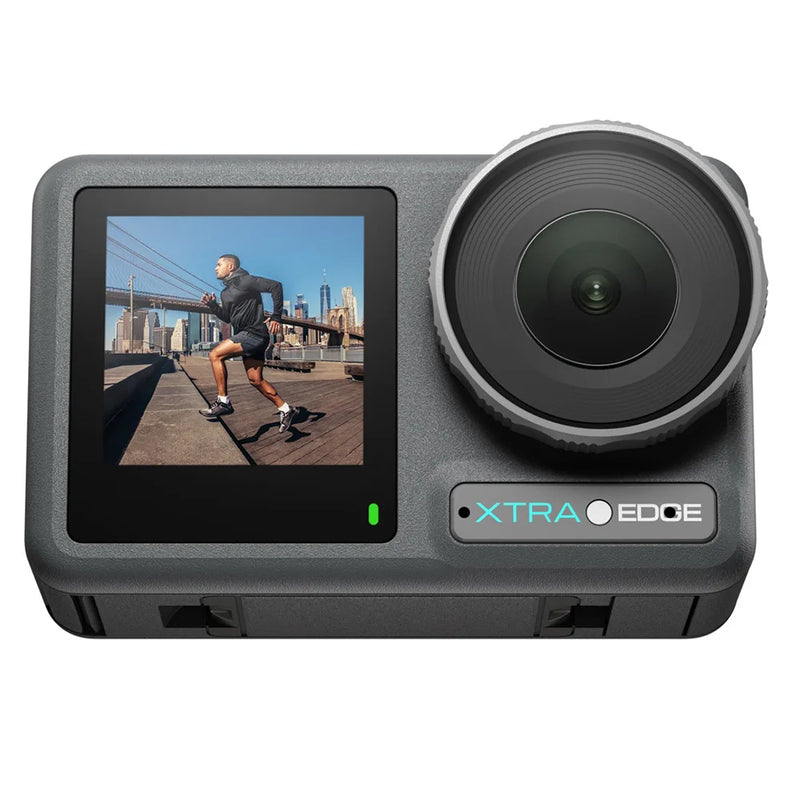 Xtra Edge Action Camera 1/1.3" Sensor, 16m No-Case Waterproof (55m with case), IP68, Dual Touchscreen, 4K 120fps, 240fps Slow Motion, MotionMaster+ Stabilization, 1900mAh Cold-Resistant Battery, -20°C Operation, 512GB Max