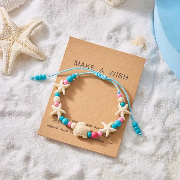 Bohemia Shell Conch Starfish Bracelet for Women Handmade Adjustable Rope Summer Beach Party Jewelry - Visuel 13 | SAMAG