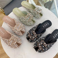 Luxury Fashion Pearl Decor Closed Toe Women's Slippers 2026 New Summer Round Toe Soft Sole Casual Women Shoes Claquette Femme