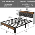 ANCTOR Twin/TwinXL/Full/Queen/King/CaliforniaKing Bed Frames, Storage Headboard with Outlets, No Noise, No Box Springs Needed