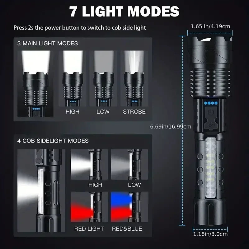 High Strong Power Led Flashlights Tactical Emergency - View 4 | SAMAG