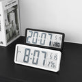 Digital Wall Clock Electronic Wall Mounted LCD Disply Clocks Multifunctional Temperature and Time Week Display Battery Powered