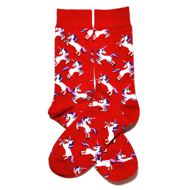 2025 New Men Christmas Socks New Year Funny Snowflake Beer Santa Claus Elk Snow Cotton Happy Socks Men Cartoon Women Sokken