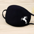Black Cotton Mask Unisex Winter Warm Thickening Half Face Mouth Mask Cotton Cartoon Pattern Anti-Dust Anti-Respirator Mask