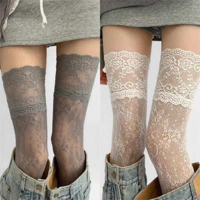 Women's Sexy Lace Floral Fishnet Stockings Costumes JK | SAMAG