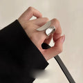 BF CLUB 925 Sterling Rings for Women Simple Geometric Handmade Big Irregular Retro Allergy For Birthday - Visuel 2 | SAMAG