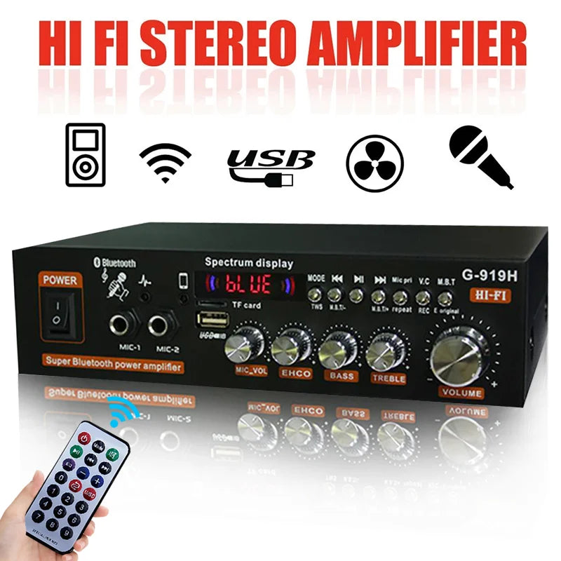 G-919H 1000W Home Power Amplifiers Audio Bluetooth Amplificador Subwoofer Speakers Theater Audio Sound System 220V/110V FM