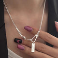 VENTFILLE 925 Sterling Silver Bead Geometry Necklace for Women Girl Korean Design Versatile Choker - Visuel 19 | SAMAG