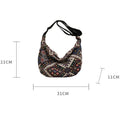 Vintage Female Shoulder Messenger Bag Trend Simple Zipper Handbags Ethnic-Style Canvas Shoulder Bag Small Tote Crossbody Bags