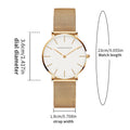 Stainless Steel Mesh Strap Women's Watch 36mm Silver Minimalist Dial Japanese Quartz Movement 6.9mm Slim Clock 3Bar Life Waterproof Local Fast Shipping Hannah Martin Brand Watch