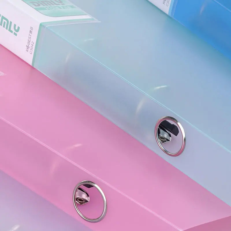 Clear Plastic Files A4 Binder 2-Rings Folder For Documents A4 Paper File Organizer 2-Ring Binder A4 Filing Cabinet