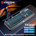 EWEADN TK900 Mechanical Keyboard USB-C Rechargeable RGB Backlit Ergonomic Gaming Keyboard For PC Laptop Mac