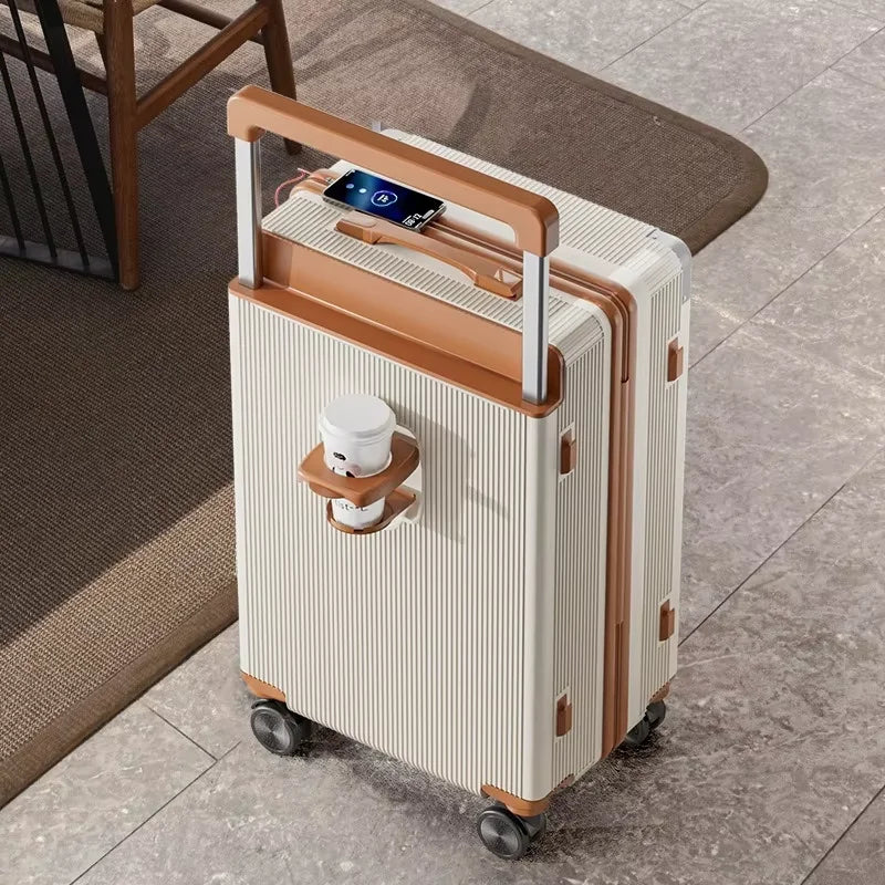 2025 New Wide-Rod Shockproof Braking Large Capacity Travel Suitcase 20" Checked Luggage Locking Bag