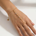 Fashion 18K Gold Plated Stainless Steel Zircon Ring Bracelet for Women Individualistic Daily Wear - Visuel 4 | SAMAG