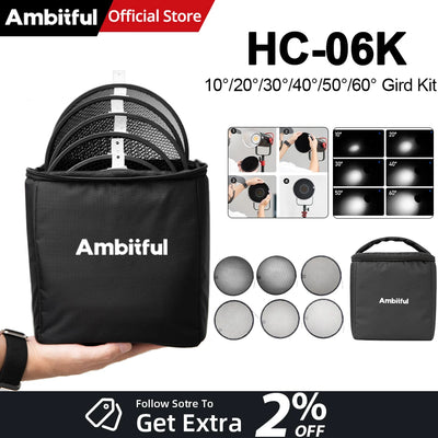 AMBITFUL HC-06Kit Photography COB Light Grid Kit | SAMAG