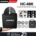 AMBITFUL HC-06Kit Photography COB Light Grid Kit 10°/20°/30°/40°/50°/60° 6In1 Light Grid Kit With Storage Bag For Fill Light