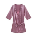 Mens Hooded Bathrobe Shorts Set Pajamas Night Robe Dress Gown Male Silk Satin Nightgown Kimono Bathrobe Sleepwear House Robe Men