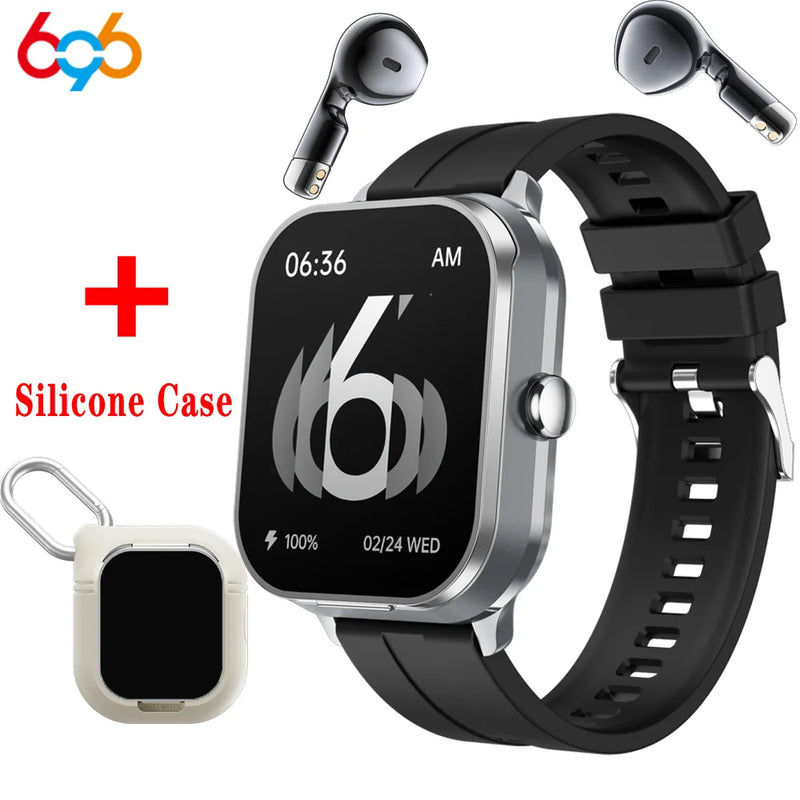 BT Call Blue Tooth Headphones Watches 2.01" Headset 2 in 1 Smart Watch Heart Rate Sport Fitness Bracelet TWS Earphone Smartwatch