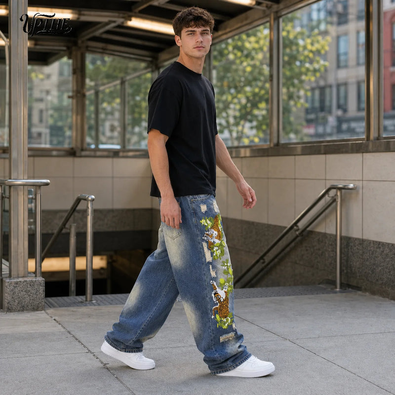 UP.THE Oversized Baggy Jeans for Men, Retro Gradient | SAMAG