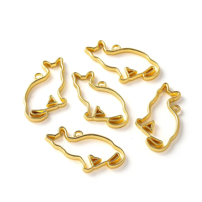 5pcs Cat Border Mold Resin Silicone Geometric Hollow Metal Frame Bezel Epoxy Pendant For DIY Jewelry - Visuel 10 | SAMAG