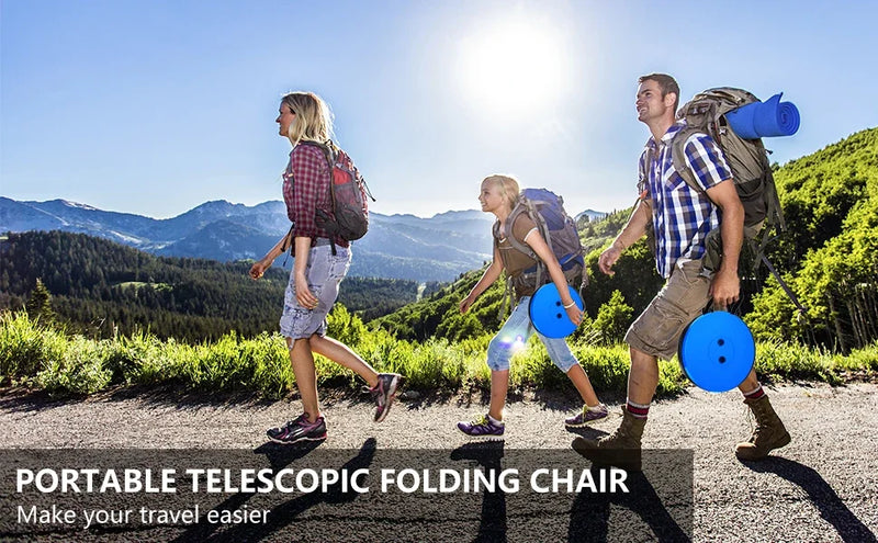 Telescopic Folding Camping Chair, Portable Foldable Camping Stool, Folding Beach Chair, Foldable Stool for Fishing Hiking Garden