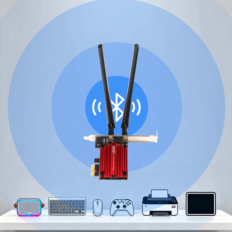 PCI - E WiFi 6E Triple Band 5374Mbps Bluetooth 5.3 Adapter RTL8852CE Gigabit Wireless Network Card for - Visuel 5 | SAMAG
