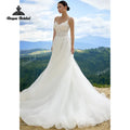 Elegant Appliqué Boho A Line Wedding Dresses Beaded 3D - View 3 | SAMAG