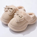 Bow Winter Women's Slippers Home Casual Plush Luxury Designer Woman Shoes Wedges Platform Fuzzy Fur Slides Fashion Soft Sole