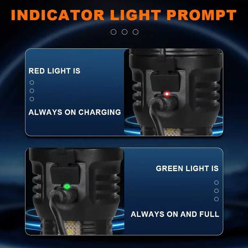 Mini Flashlight 9 LED Strong Light Lantern Long Range Rechargeable Pocket Lamp Outdoor Portable Camping Hiking Light