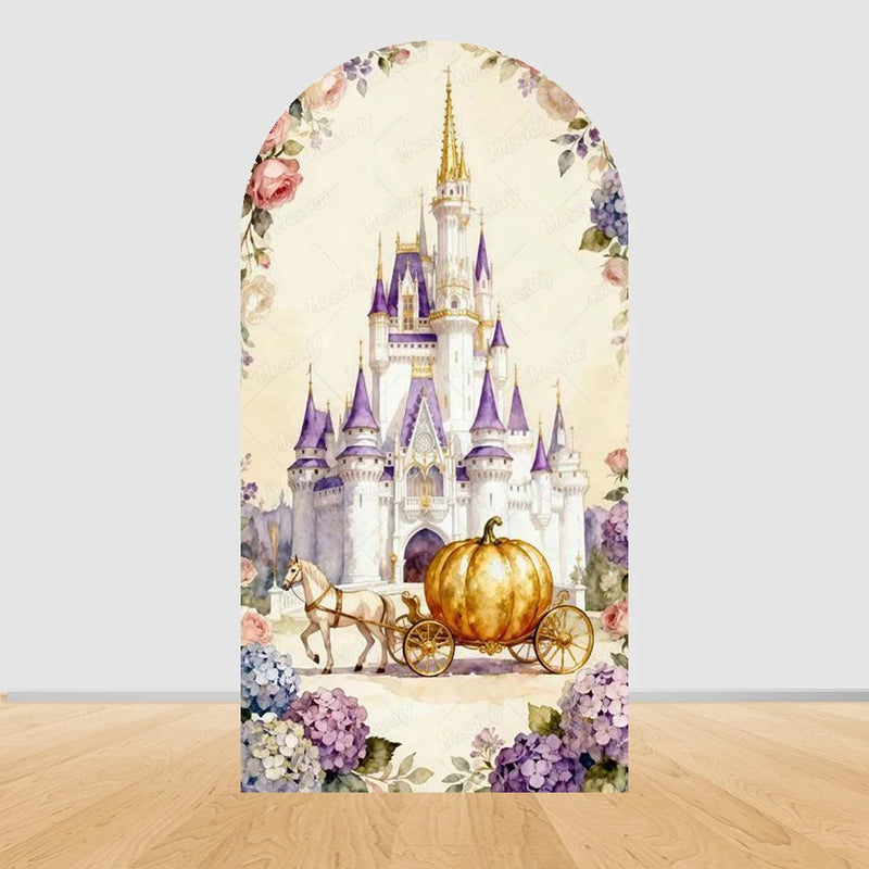 Fairy Tale Castle Butterfly Floral Arch Backdrop Cover Princess Girl Birthday Baby Shower Party Decor Photography Backgrounds
