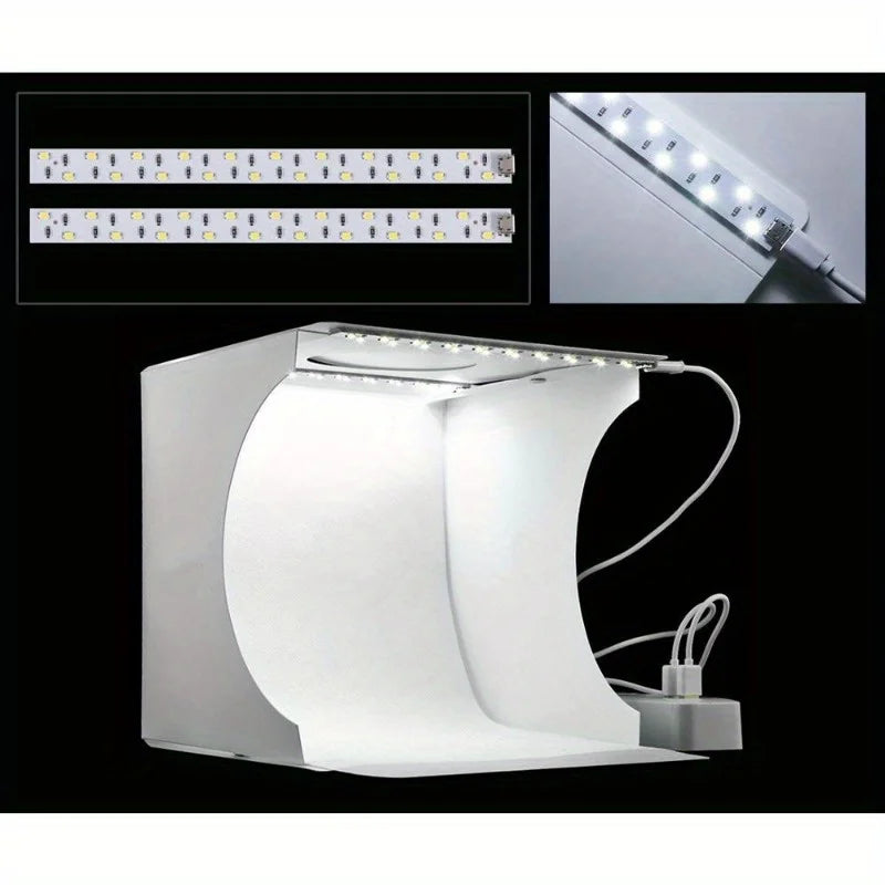 Dual LED Panels Folding Portable Photo Video Box Lighting Studio Shooting Tent Box Kit Diffuse Studio Softbox Lightbox