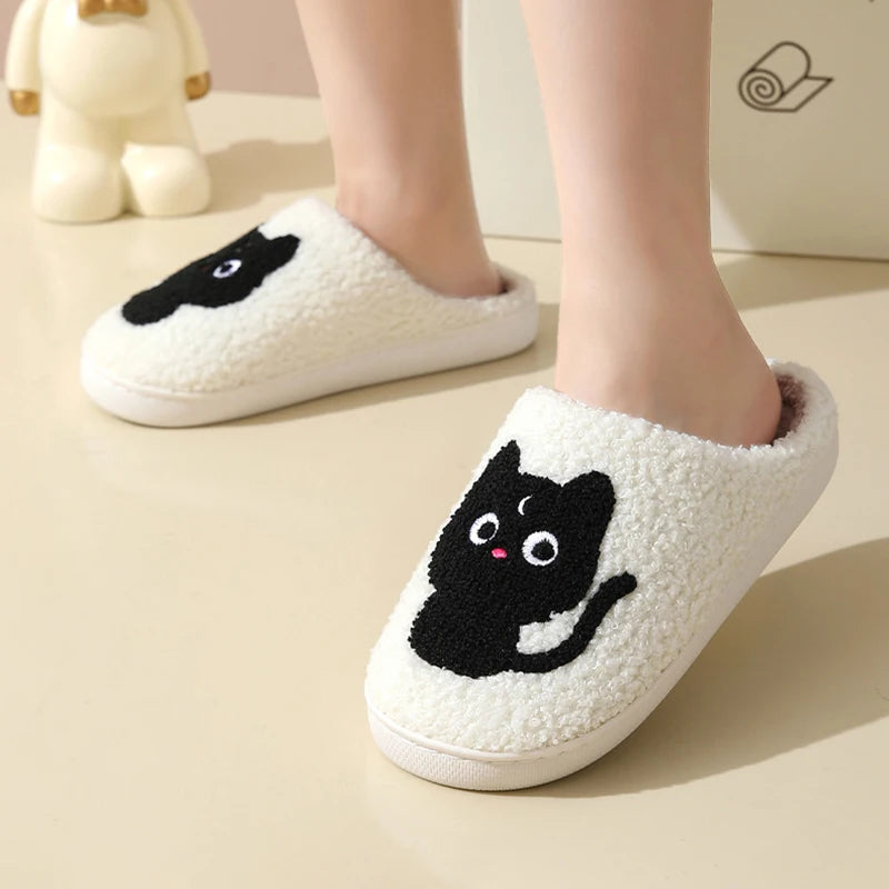 Casual Women's Slippers Home Winter Fluffy Luxury Designer Woman Shoes Flat Cute Cartoon Indoor Fuzzy Fur Slides Soft Elegant