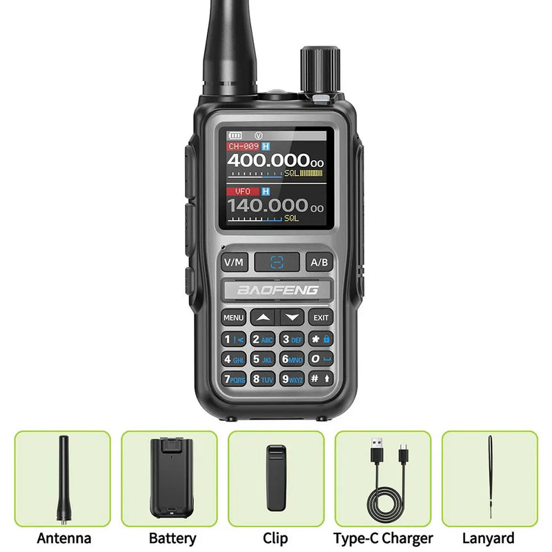 BAOFENG UV-5R Mini Walkie Talkie Bluetooth Programming Frequency Dual PTT Type-C Charging AM FM Long Range Two Way Radio