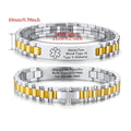 Custom Medical ID Bracelet Medilert Bracelets for Men Women Engraving Stainless Steel Medic ID Bracelet Wristband for Dad Mom