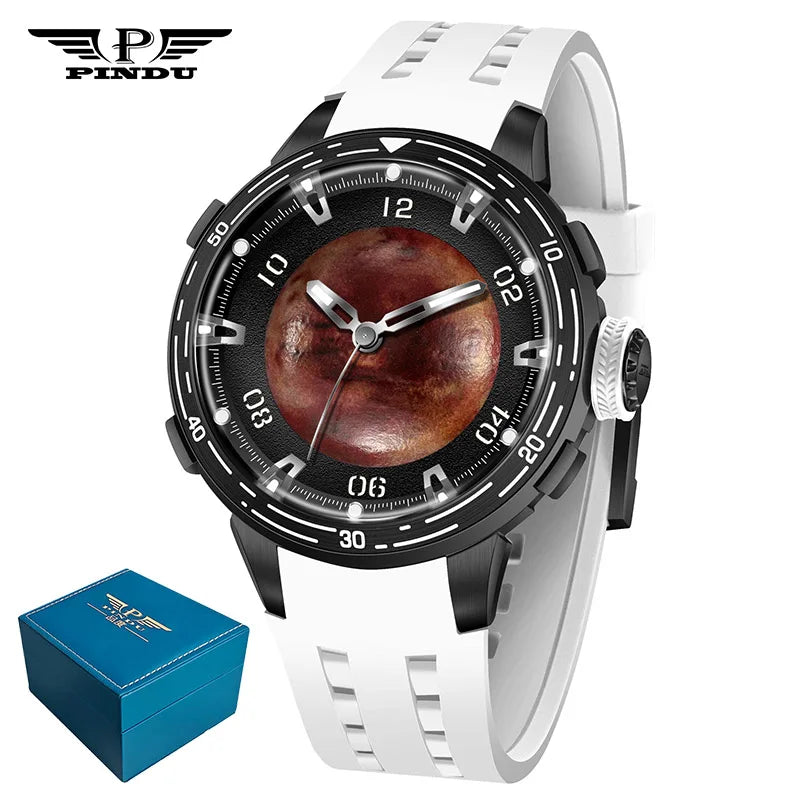 PINDU Design Original New Brand Wristwatches Miyota 8215 Planet Theme Series Mechanical Watch Men's Curved - Visuel 7 | SAMAG