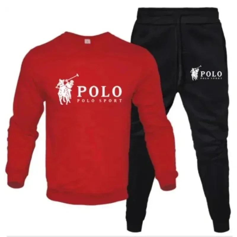 Men's autumn and winter sets of round - neck sweatshirts and jogging pants, and fashion, outdoor fitness and - View 6 | SAMAG