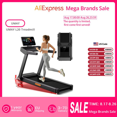 UMAY L20 Treadmill with 20% Manual Incline, 3 - Level | SAMAG
