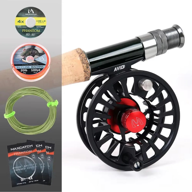 Maximumcatch Premier Fly Fishing Rod Reel Combo Complete Kit with Line Case 4 Piece Fly Rod Outfit for Beginner Anglers