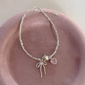VENTFILLE 925 Sterling Silver Zircon Love Heart Bracelet For Women Bowknot Stars Bead Snake Bone Chain - Visuel 30 | SAMAG