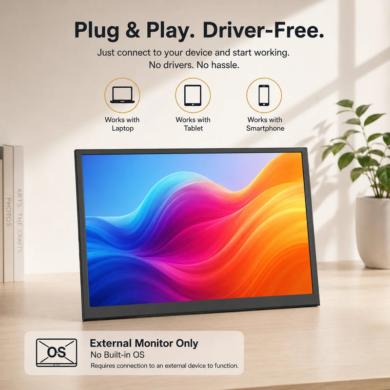 LESOWN 8.9 Inch IPS Monitor Plug and Play HDTV Screen for PC Desktop Gaming Second Display Panel Driver-free Easy Setup