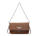 Fashionable Retro Ladies Chain-Shoulder Square Bag Luxury Textured Crossbody Shoulder Bag Women Handbags and Purses Underarm Bag