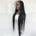30 Inch Long Braided Synthetic Hair Full Lace Wig  Braided Wigs for Women High-Quality Braids in Black for Stylish Looks