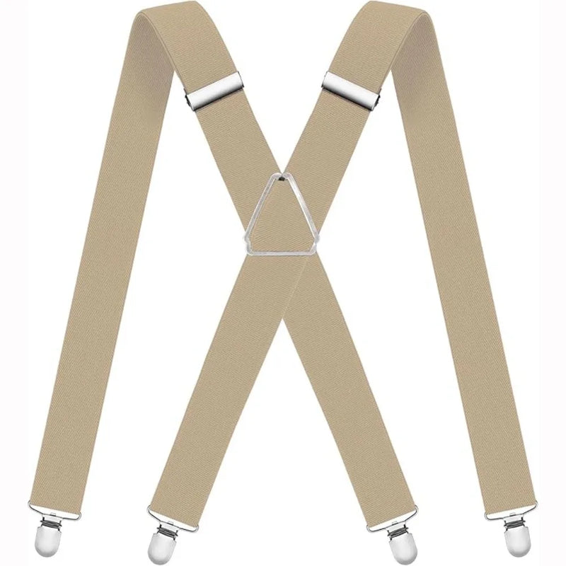 New Adjustable Adult Suspenders Elastic Strong Metal Clips Adult Belt 4 Clips Clip-on Suspenders Men Women