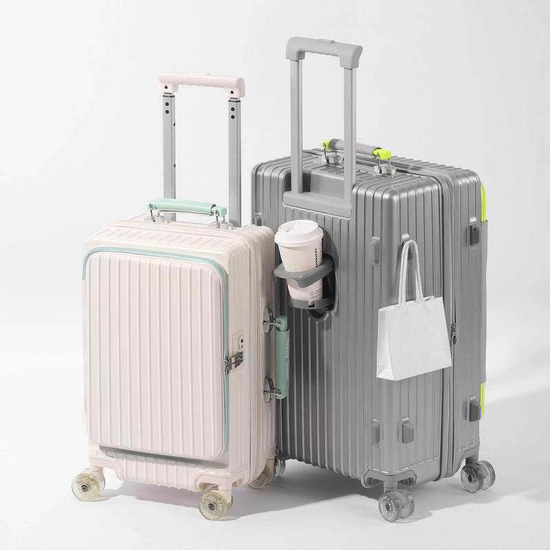 Side Opening Suitcase Scalable Large Capacity Case Rolling Luggage 20/24/28inch Travel Trolley Bag With TSA Lock Colorful Wheels