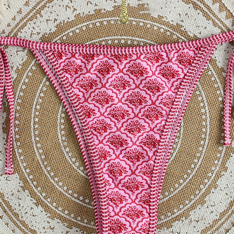 Women's Two Piece Bikini Set 2025, Sexy Triangle Push Up Swimsuit, Floral Print Bathing Suit, Beach Swimwear