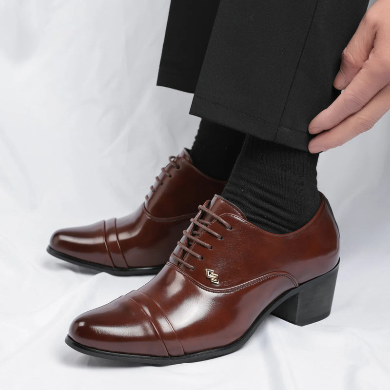 Trendy Men's Casual Black Brown Lace Up Oxford Cuban Shoes Gentleman Business Flats Dress Homecoming Footwear Zapatos Hombre