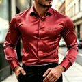 Men's Satin Silk Shirt Luxurious Letter Printed | SAMAG